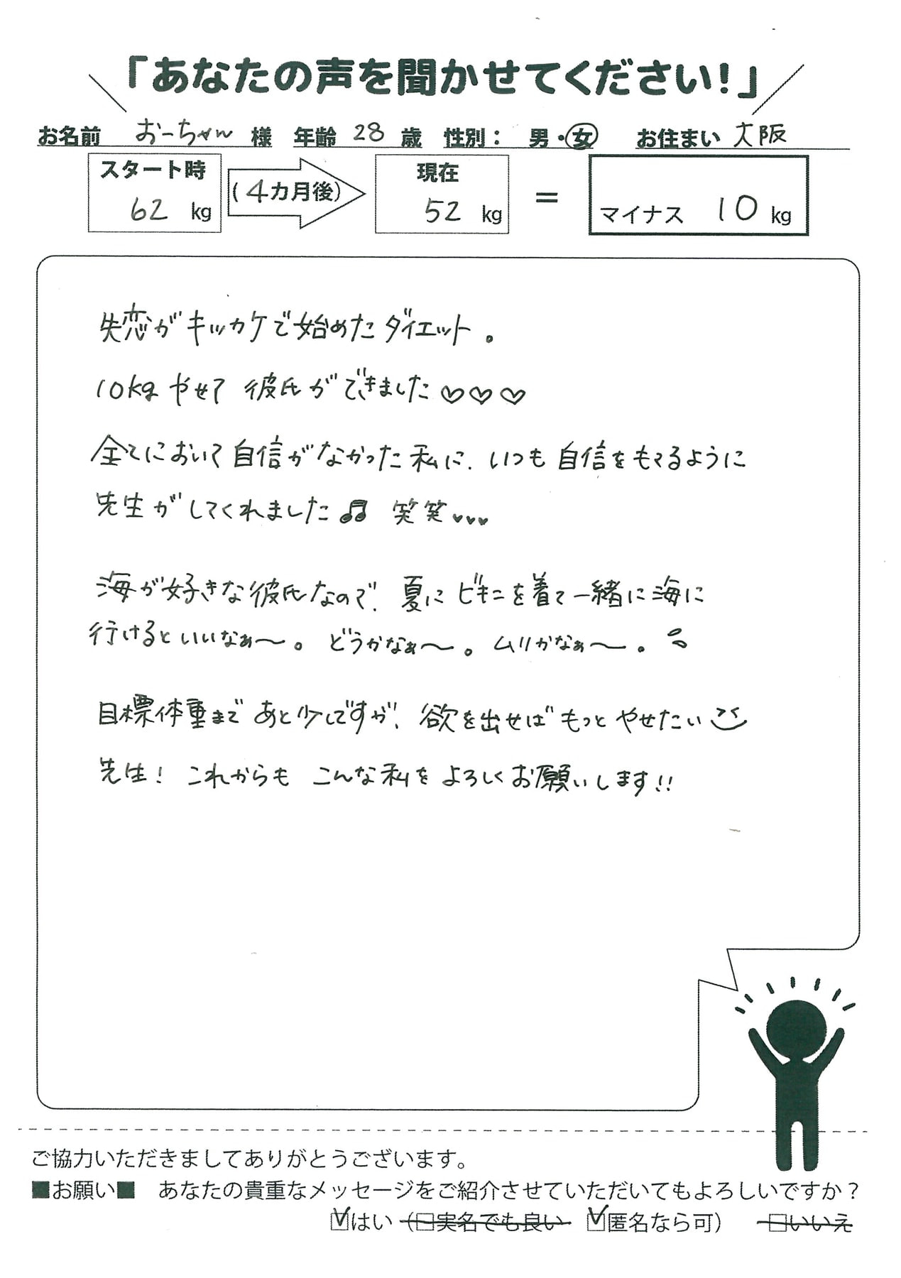 痩せたら何がしたいですか?